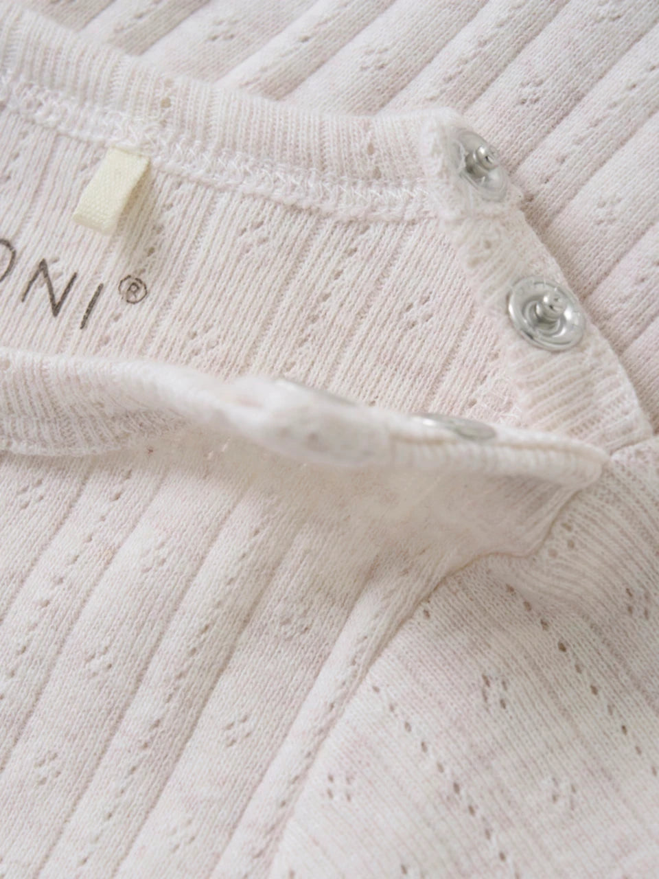 Fixoni - Body LS Melange - Pointelle - Romper met lange mouwen - 100% katoen
