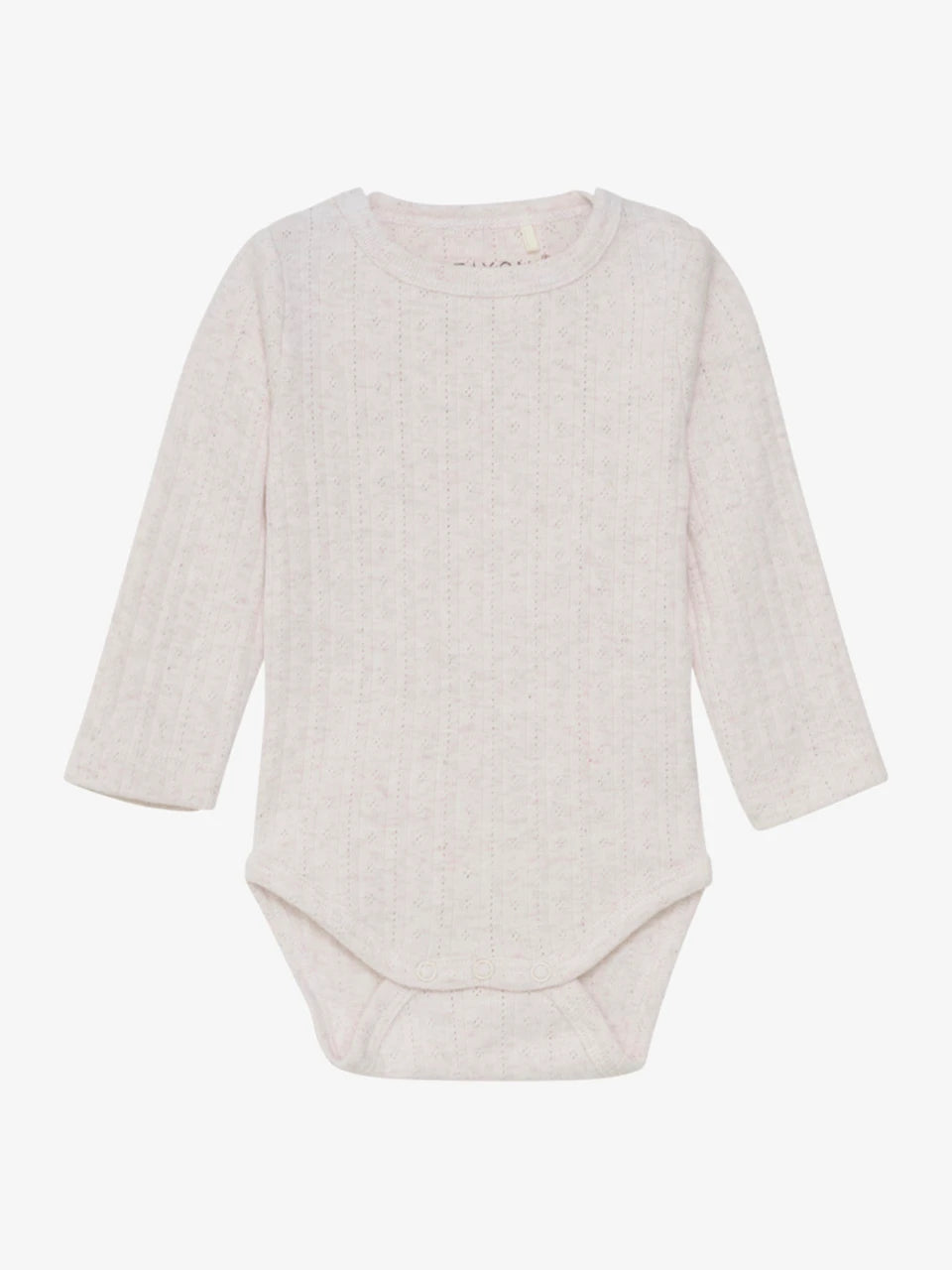 Fixoni - Body LS Melange - Pointelle - Romper met lange mouwen - 100% katoen