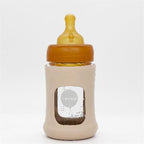 HEVEA - Wide Neck Baby Glass Bottle - Sand - Babyfles - 100% plasticvrij - voorkant kleine