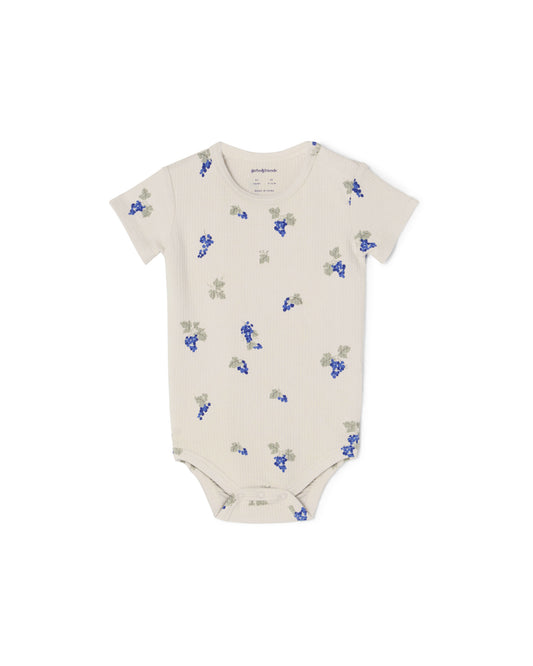 Garbo&Friends - Structured Jersey SS Body Grapes Ecru - Romper - voorkant