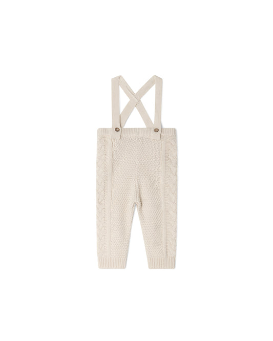 Garbo&Friends - Knitted cable trousers Ecru - Baby broekje - Biologisch katoen