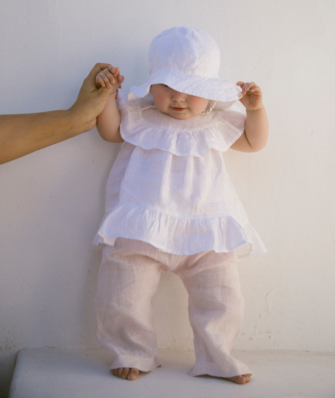 MarMar Copenhagen - Alba Baby Hat - Zonnehoed - 100% linnen