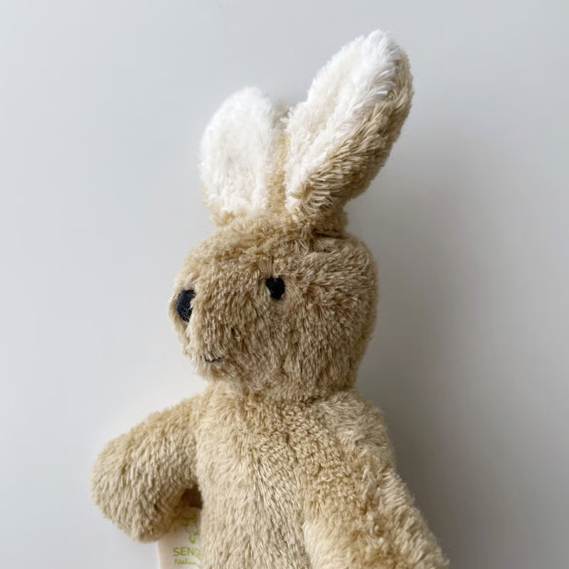 Baby knuffel - Konijn klein - Biologisch katoen/Wol - Beige - Senger Naturwelt