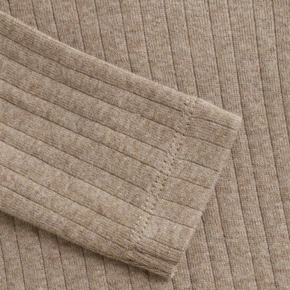 Fixoni - Body LS Melange - Mocha Meringue Melange - Romper - 100% katoen close up