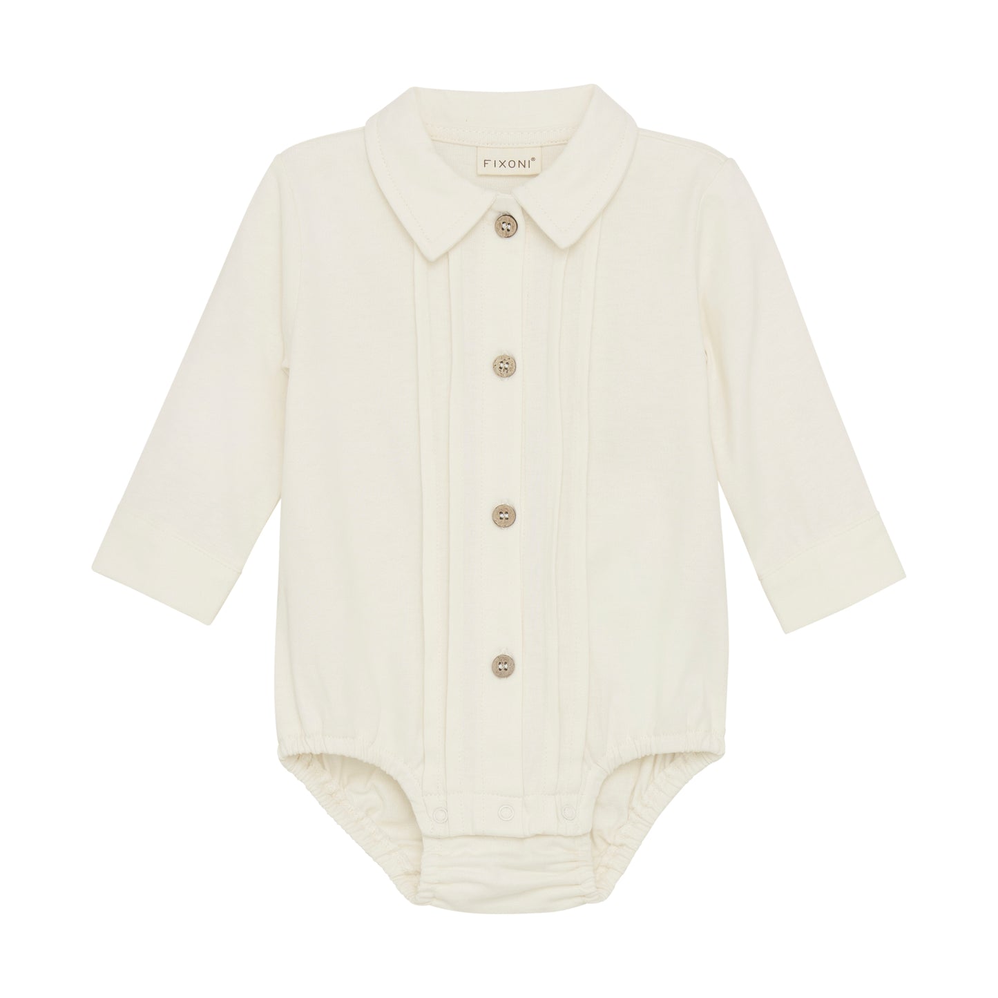 Fixoni - Body Shirt LS - Eggnogg - Romper - 100% katoen voorkant