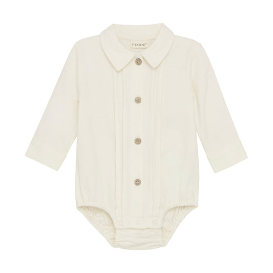 Fixoni - Body Shirt LS - Eggnogg - Romper - 100% katoen voorkant