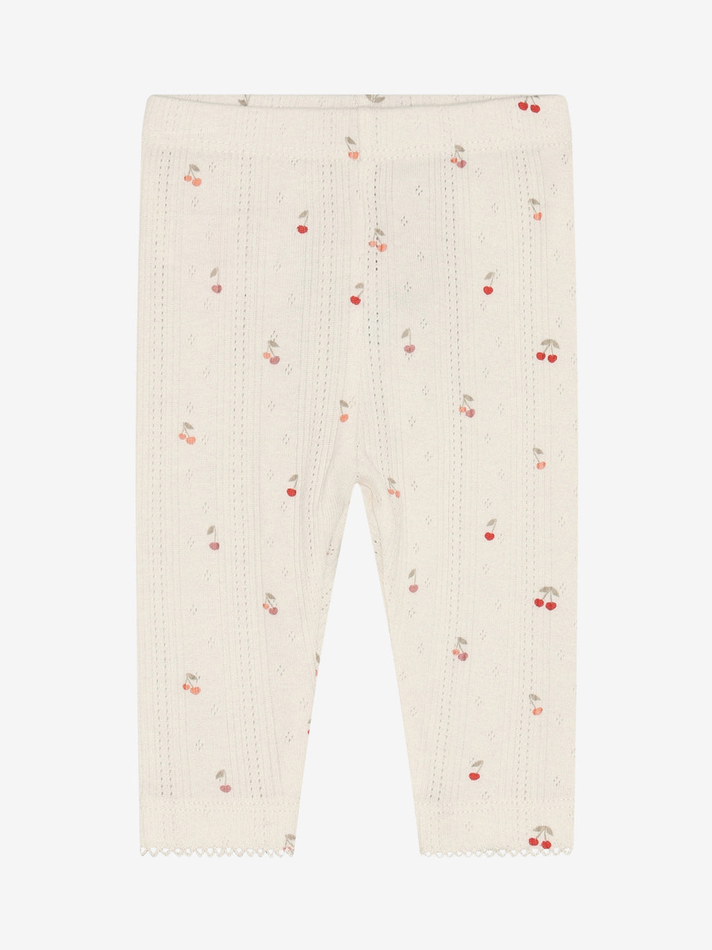 Legging pointelle - Biologisch katoen - Kersjes/Ecru - Fixoni voor