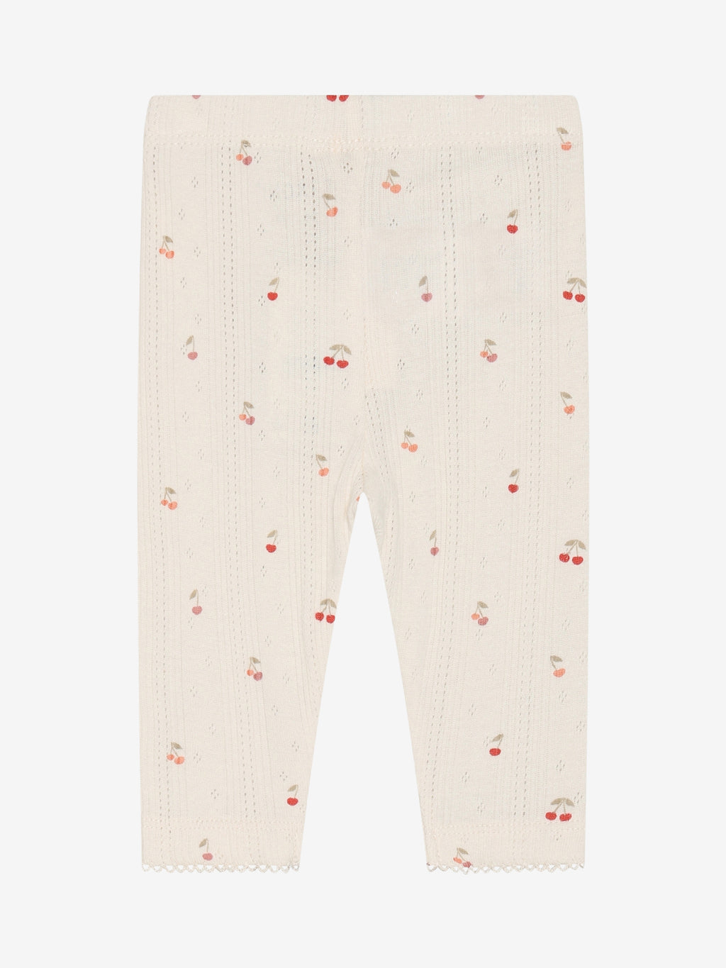Legging pointelle - Biologisch katoen - Kersjes/Ecru - Fixoni achterkant