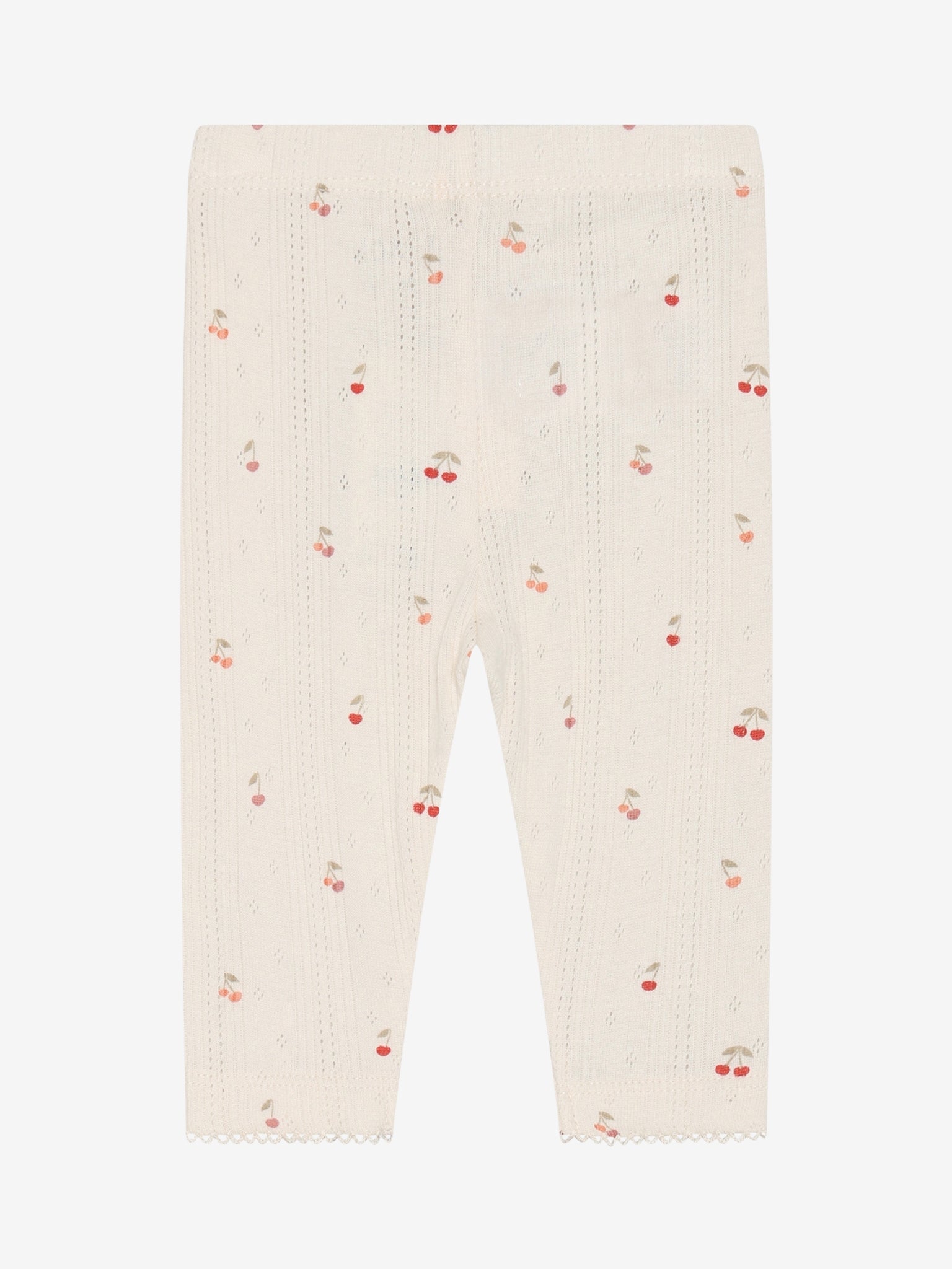 Legging pointelle - Biologisch katoen - Kersjes/Ecru - Fixoni achterkant