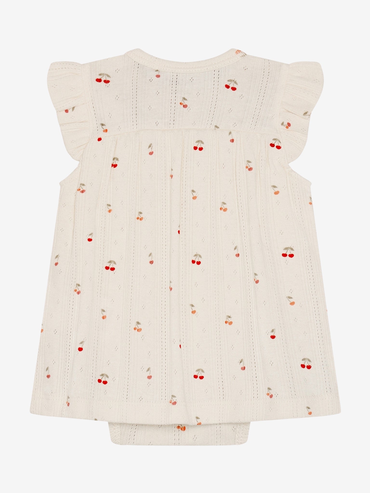 Jurkje met romper - Biologisch katoen - Kersjes/Ecru - Fixoni achter