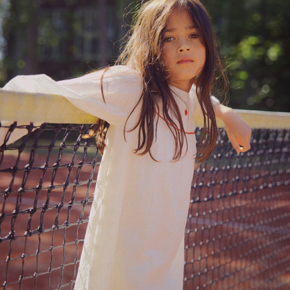 Jurkje Claire - Katoen - Ivory/wit - Flöss meisje