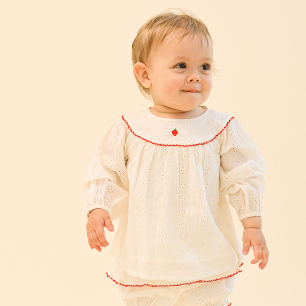 Blouse Claire - Katoen - Ivory/Wit - Flöss kind