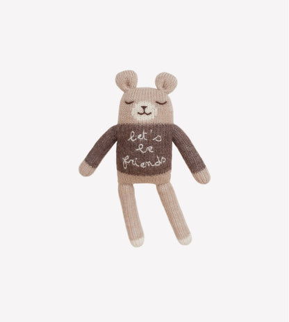 Gestrickter Kuschelbär - 'Lets be friends' Teddy - Alpaka Wolle - Main Sauvage x Organic Zoo