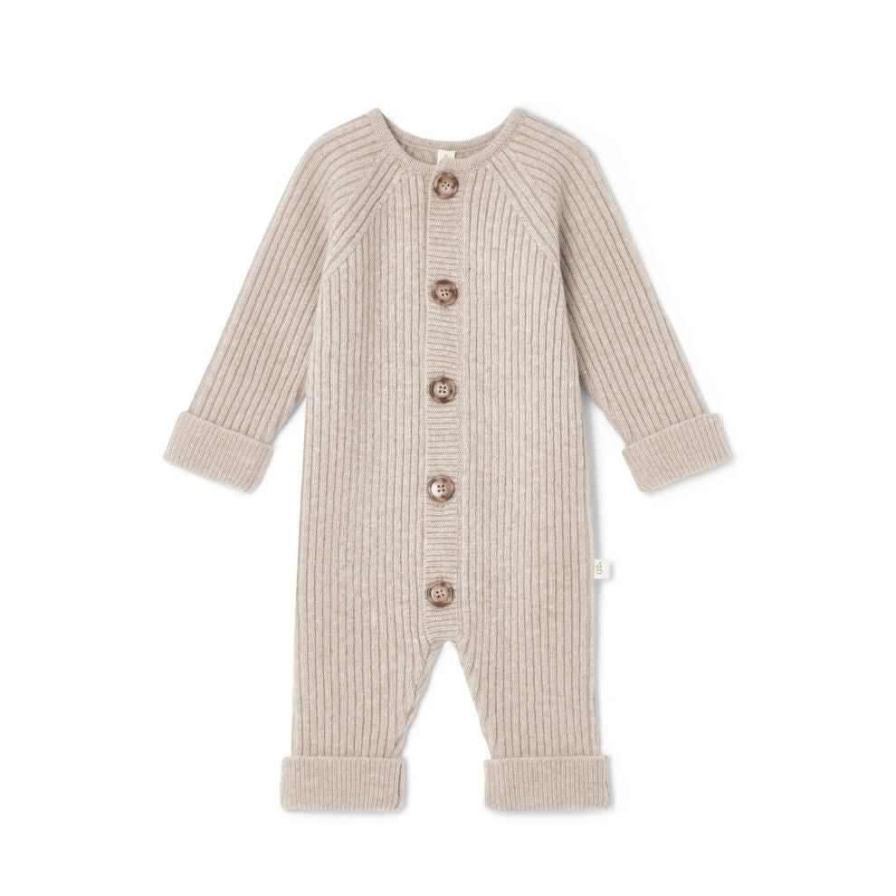 Gebreide jumpsuit - Wolmix - Beige - Garbo&Friends voorkant