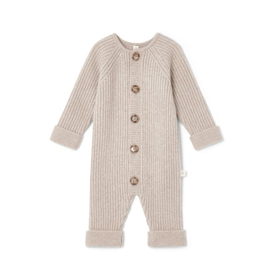 Gebreide jumpsuit - Wolmix - Beige - Garbo&Friends voorkant