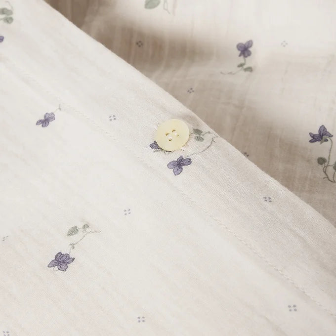Garbo & Friends - Muslin Bed Set Junior - Viola - Dekbedovertrek Junior - knoopsluiting