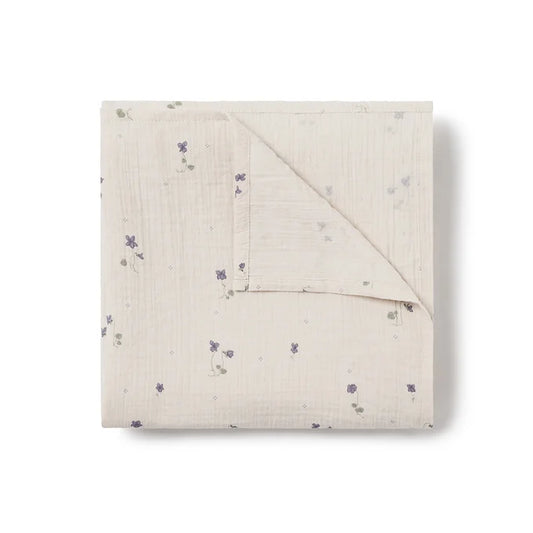 Garbo & Friends - Muslin Swaddle Blanket - Viola - Hydrofiele doek XL - gevouwen