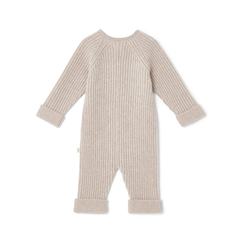 Gebreide jumpsuit - Wolmix - Beige - Garbo&Friends achterkant