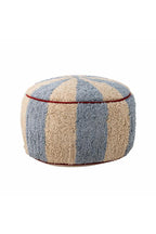 Charoline Pouf Multi – Bloomingville MINI: vrijstaand productaanzicht van de ronde gestreepte poef.