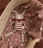 Großer Hasen Kuscheltier Sienna Striped Romper – 100 % Baby-Alpaka – Main Sauvage