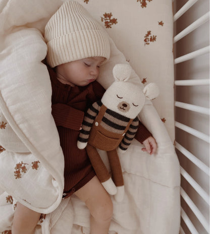 Grote beer knuffel - Large Teddy - Ecru overall - Alpaca wol - Main Sauvage