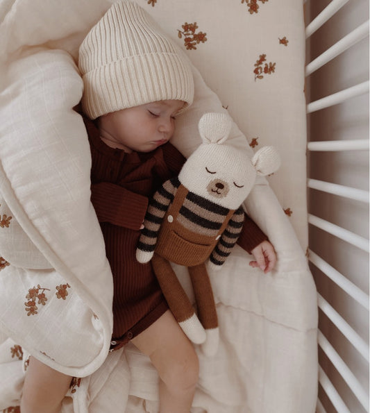 Grote beer knuffel - Large Teddy - Ecru overall - Alpaca wol - Main Sauvage