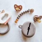 Speenkoord - Natuur rubber - Tan beige - Hevea set