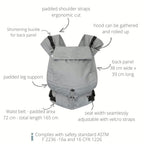 Primeo Grenada – Natural Linen – Ergonomische Babytrage – Baumwolle und Leinen – Von 2,5 bis 15 kg – Hoppediz