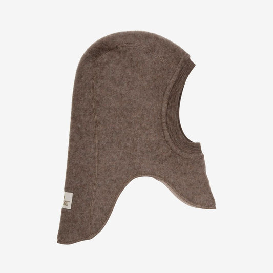 Balaclava - Merino wol fleece - Brown melange/bruin - Huttelihut zij