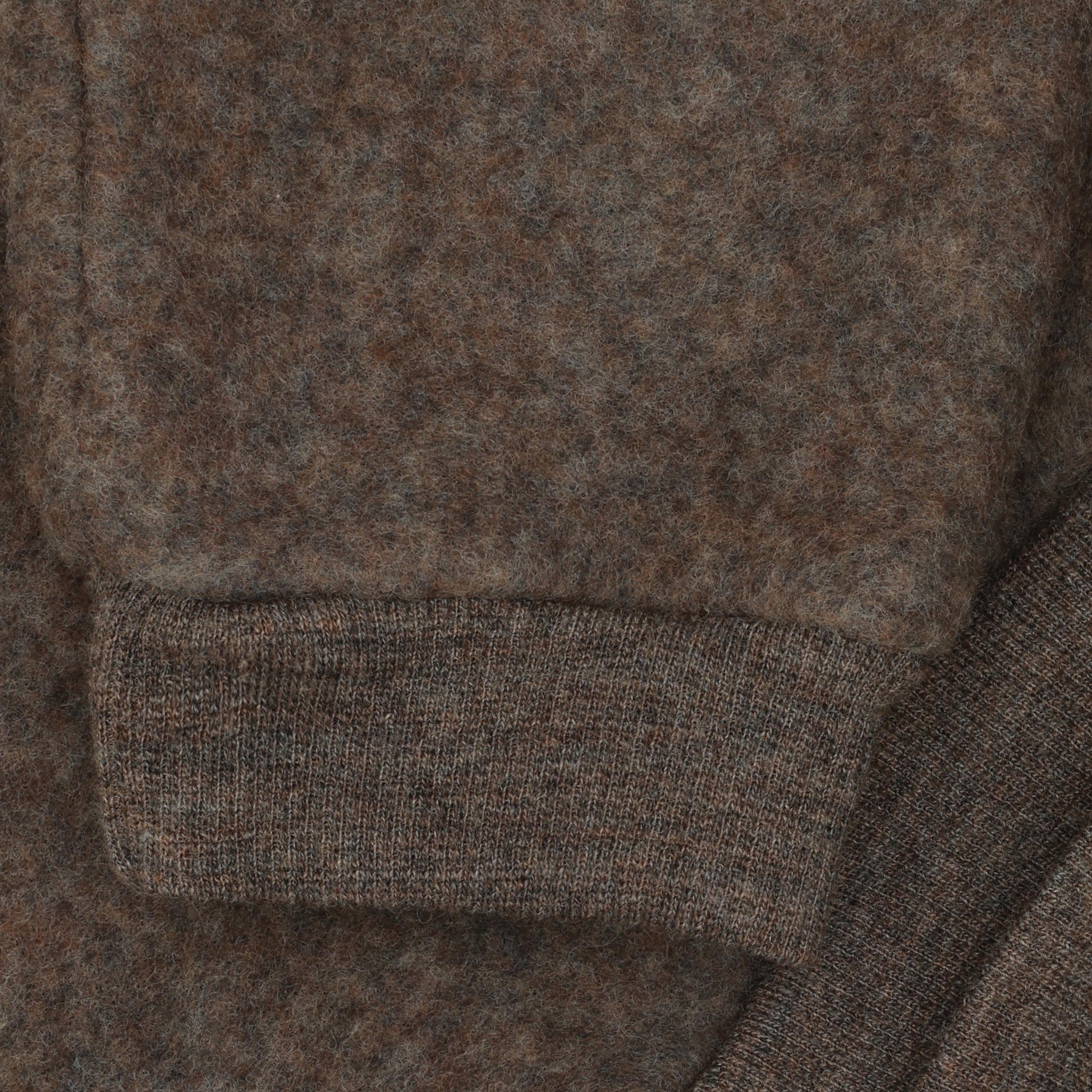 Broekje wol fleece - 100% merino wol - HUTTEliHUT brown melange close up