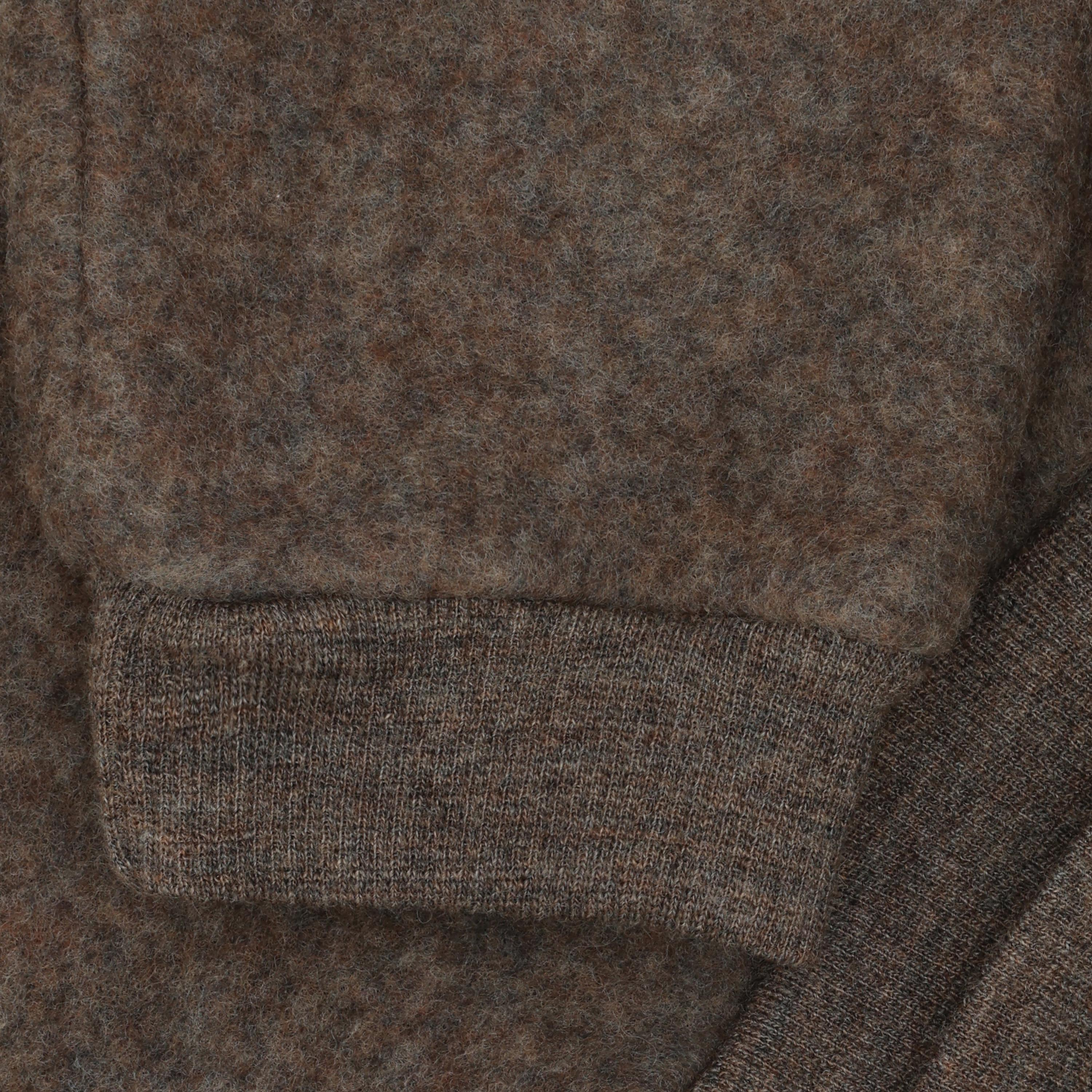 Broekje wol fleece - 100% merino wol - HUTTEliHUT brown melange close up