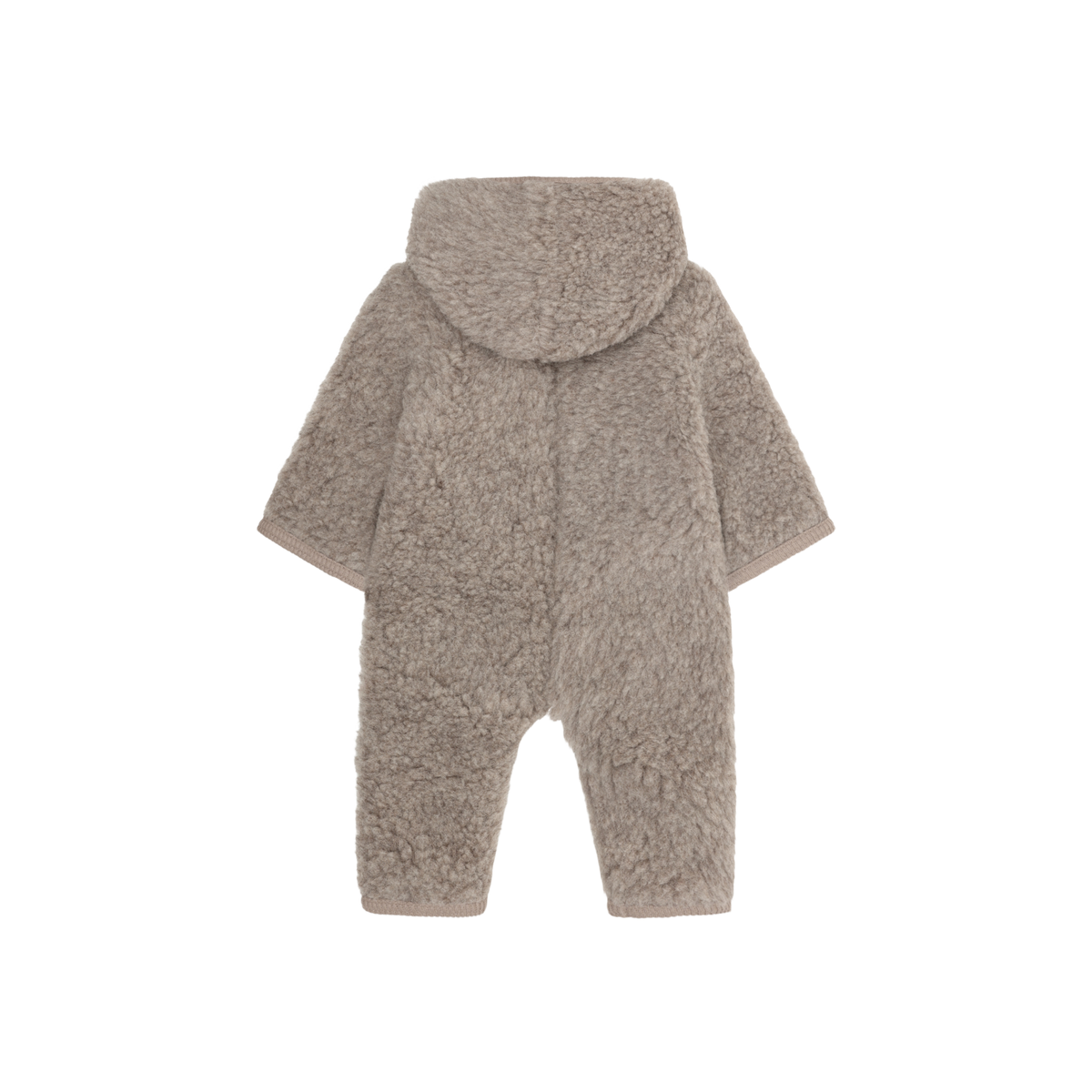 Baby buitenpak wool teddy - Camel Melange - 100% wol - HUTTEliHUT achterkant