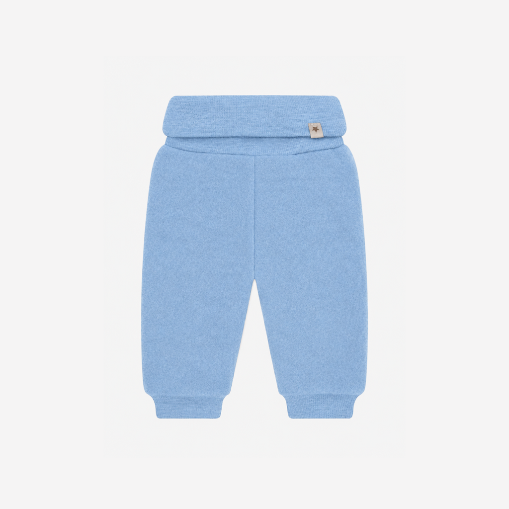 Broekje wol fleece - 100% merino wol - HUTTEliHUT winward blue voor