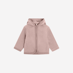 Jasje met capuchon -  Merino wol fleece - 100% wol - HUTTEliHUT voorkant woodrose