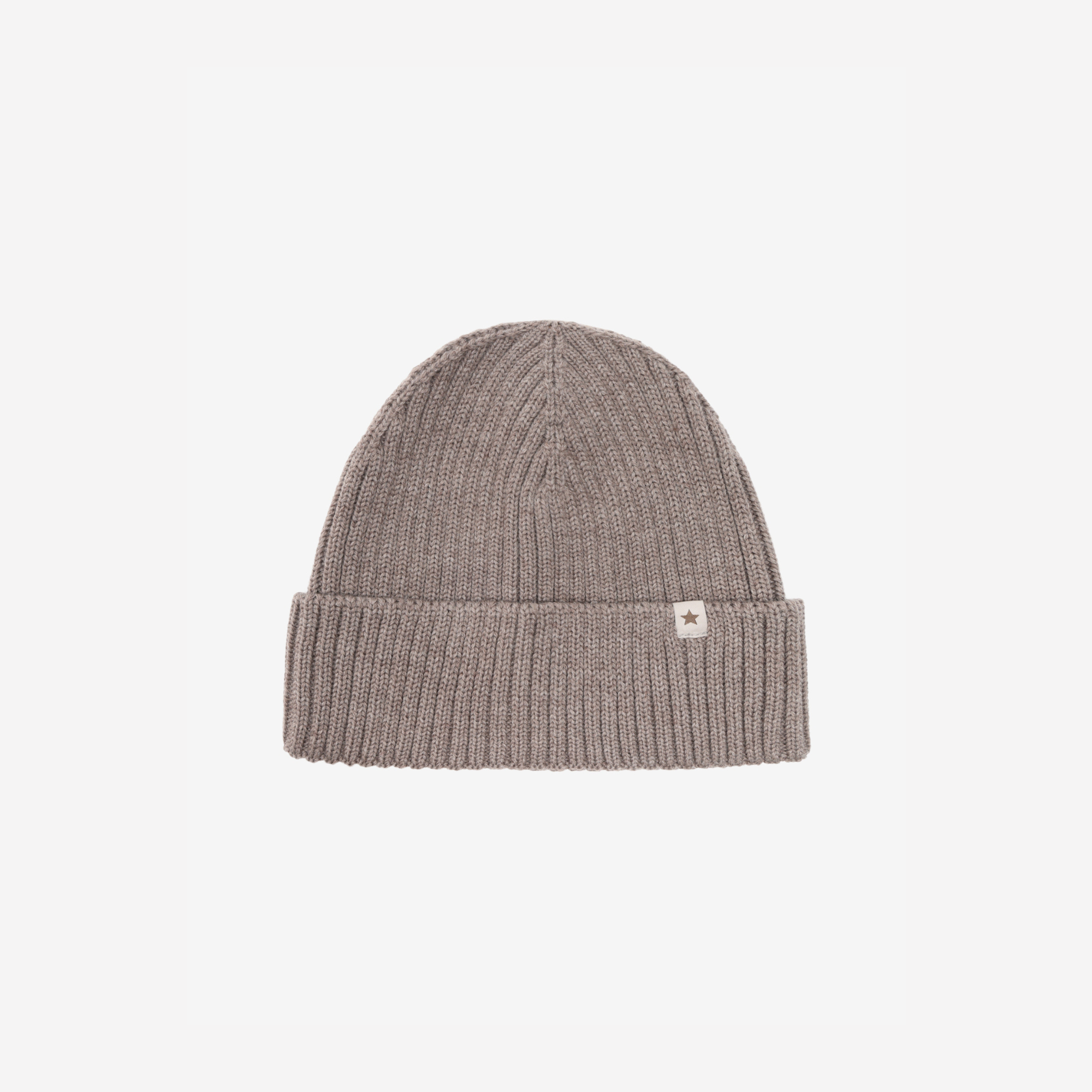 Beanie van merino wol - HUTTEliHUT cinder melange voorkant