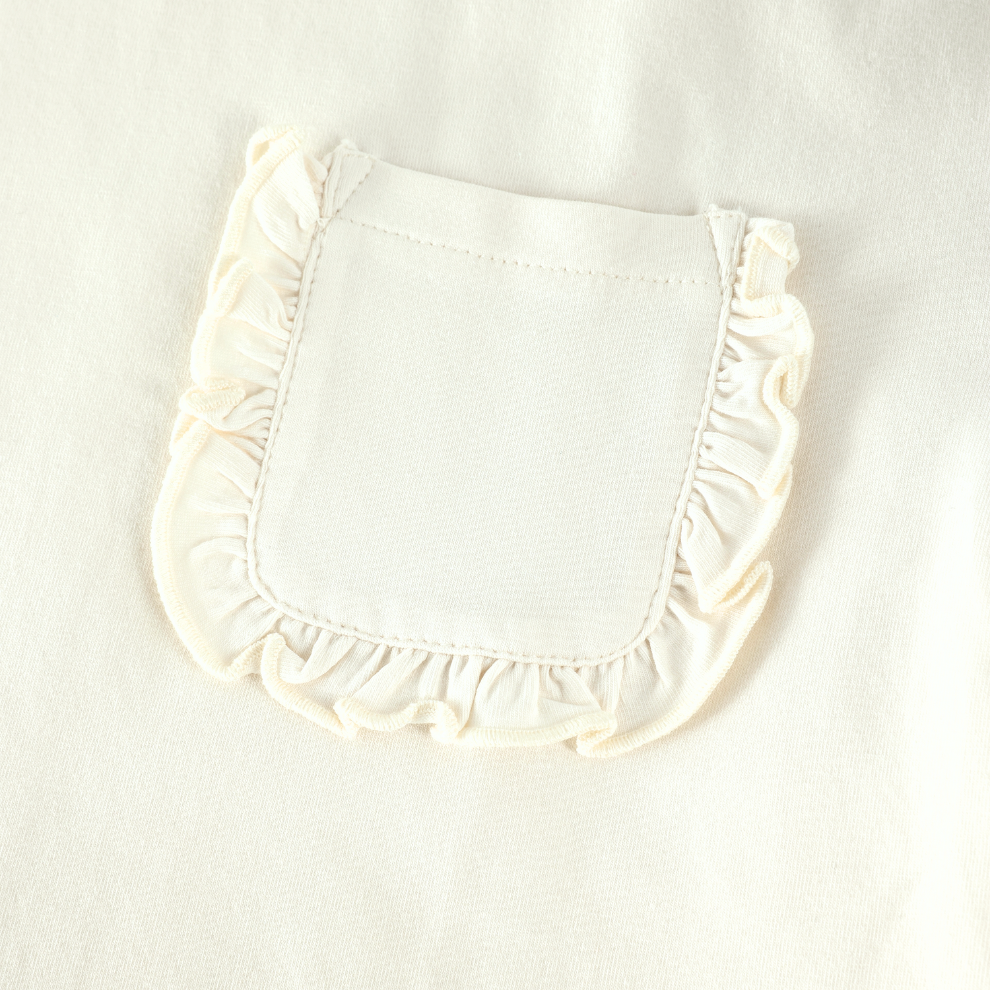 T-shirt - Biologisch katoen - Wit/Antique White - Huttelihut detail