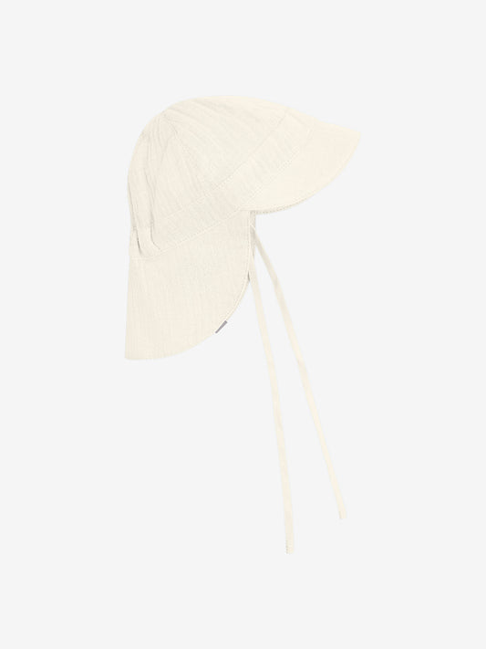 Zonnehoedje baby - Biologisch katoen/Mousseline - Wit/Antique White - Huttelihut zij