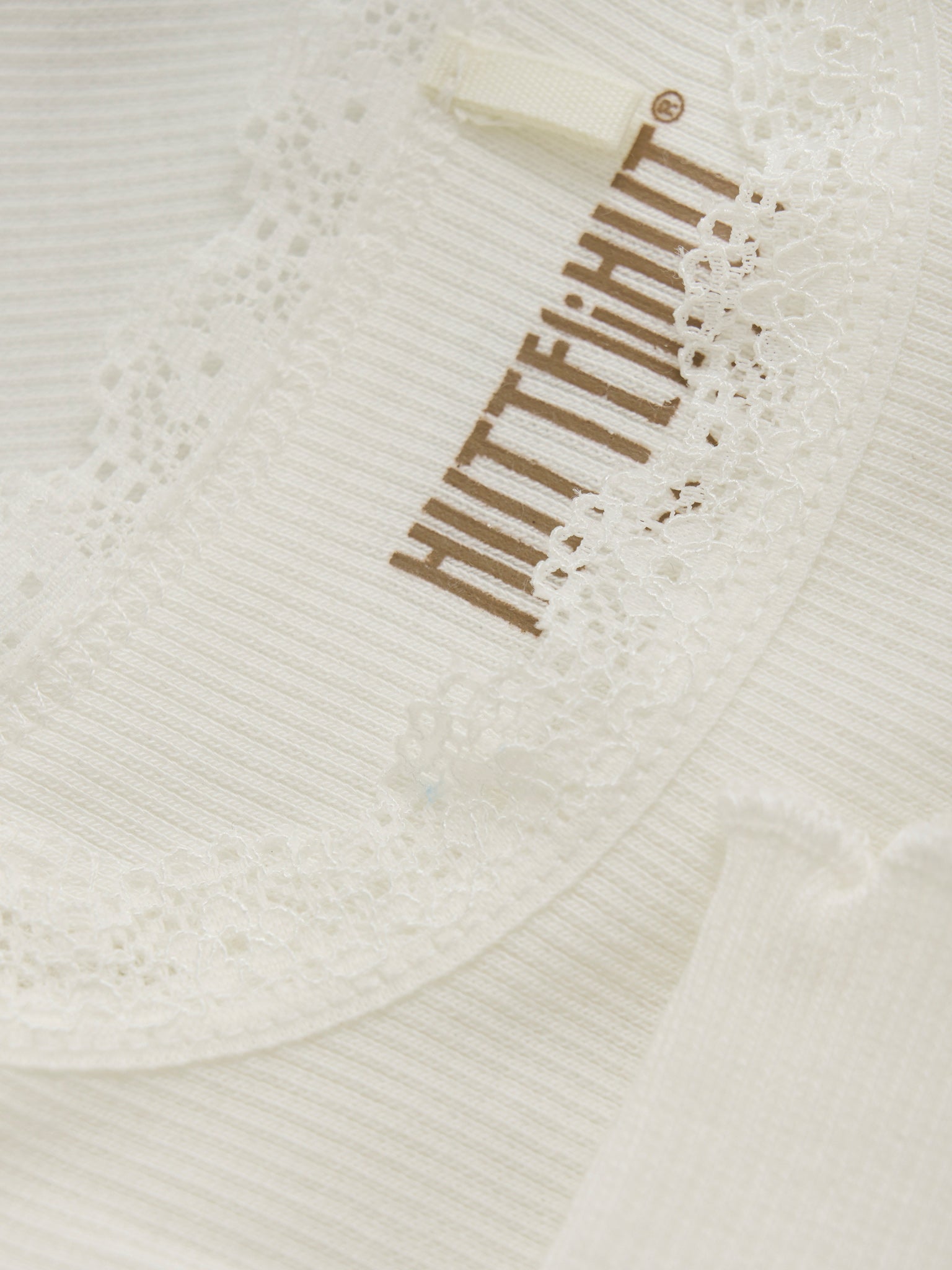 Romper lange mouw - Modal katoen - Tofu/off white - Huttelihut close