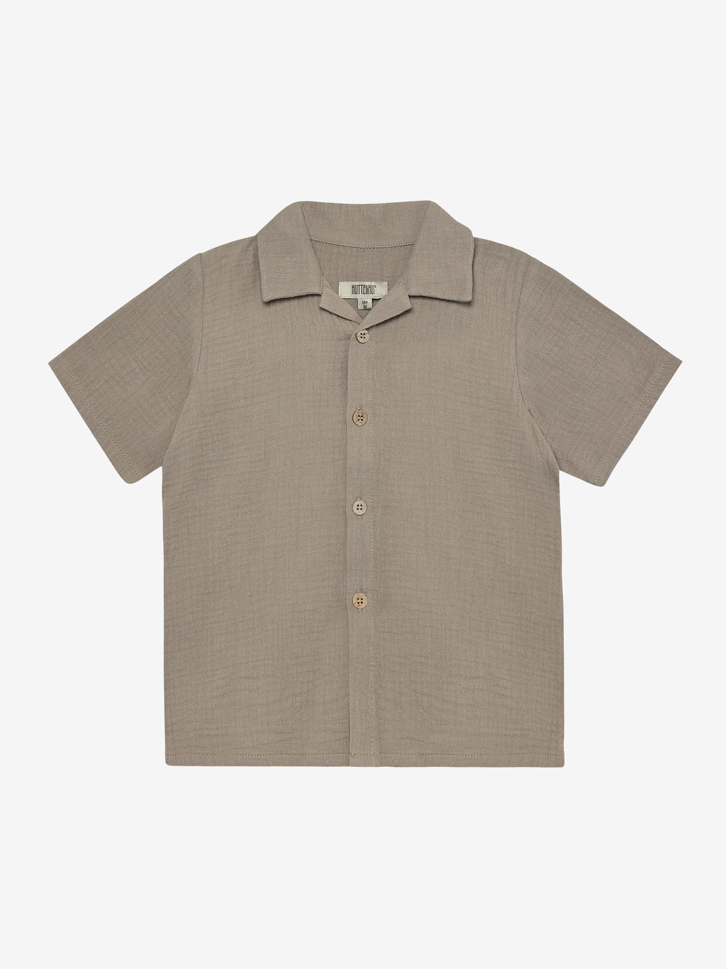 Blouse korte mouw - Biologisch katoen/mousseline - Bruin/Moon Rock - Huttelihut voor