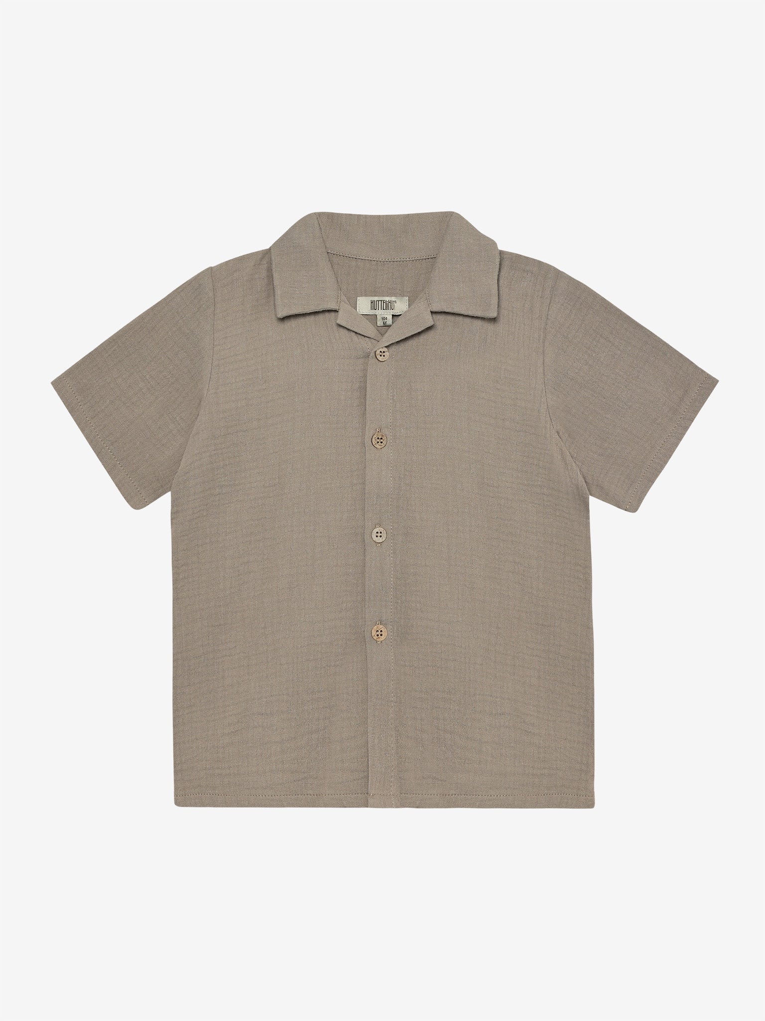 Blouse korte mouw - Biologisch katoen/mousseline - Bruin/Moon Rock - Huttelihut voor