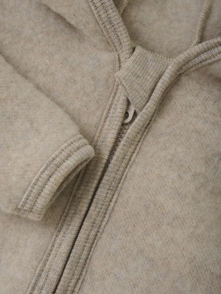 Fleece jasje - Merino wol fleece - Camel melange/beige - Huttelihut close