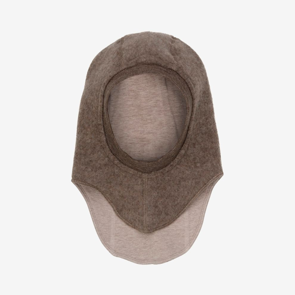 Balaclava - Merino wol fleece - Brown melange/bruin - Huttelihut voor