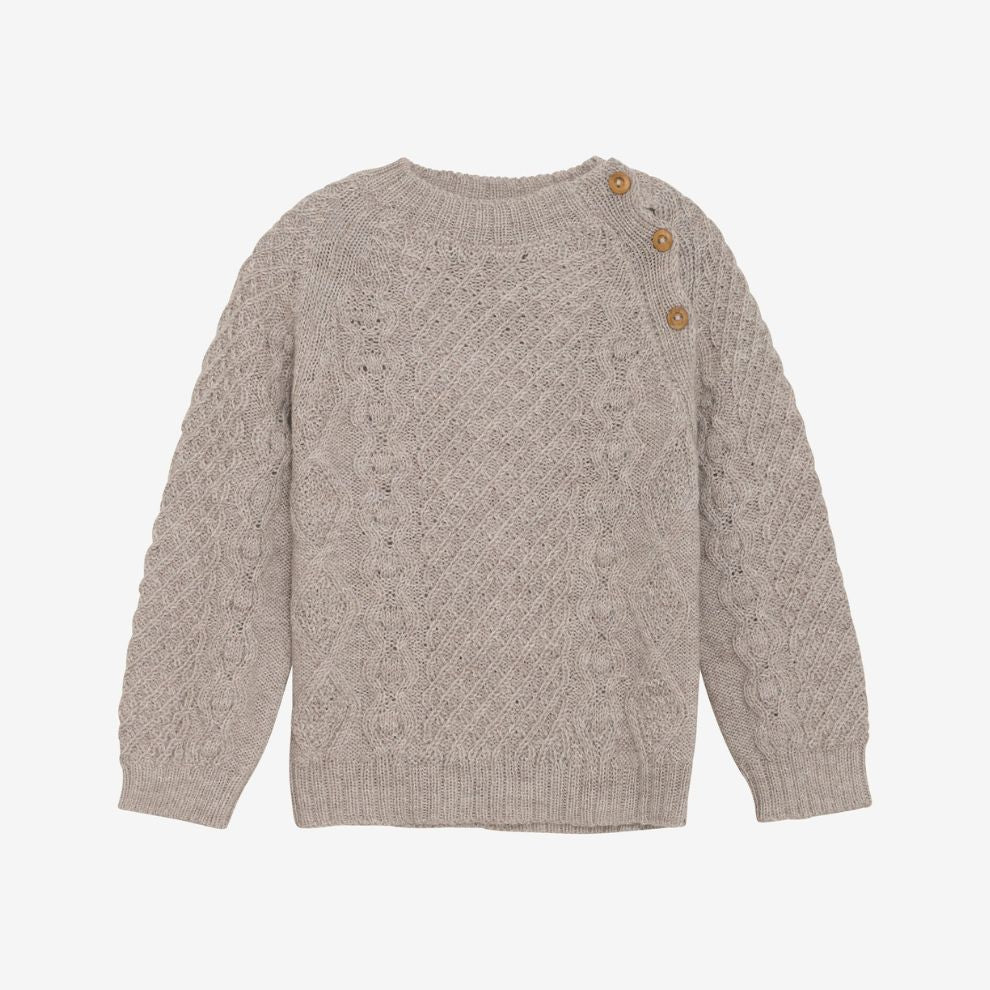 Gebreide trui - Alpaca wol knit - Camel melange - Huttelihut voor