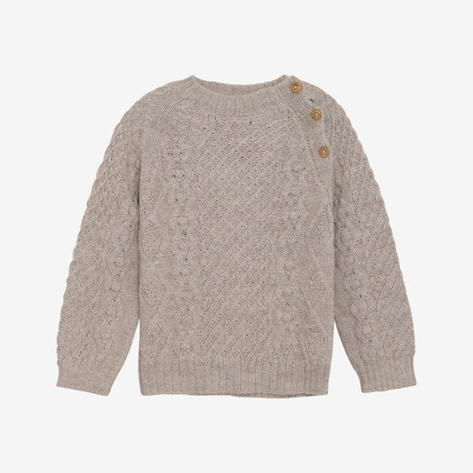 Gebreide trui - Alpaca wol knit - Camel melange - Huttelihut voor