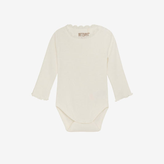 Romper lange mouw - Modal katoen - Tofu/off white - Huttelihut voor