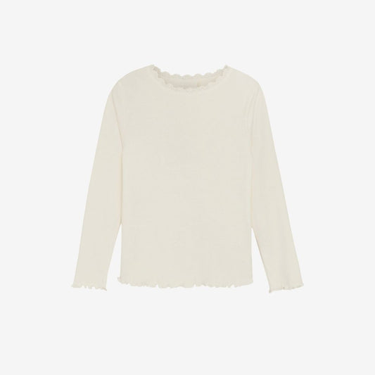 Top lange mouw - Modal katoen - Tofu/off white - Huttelihut voor