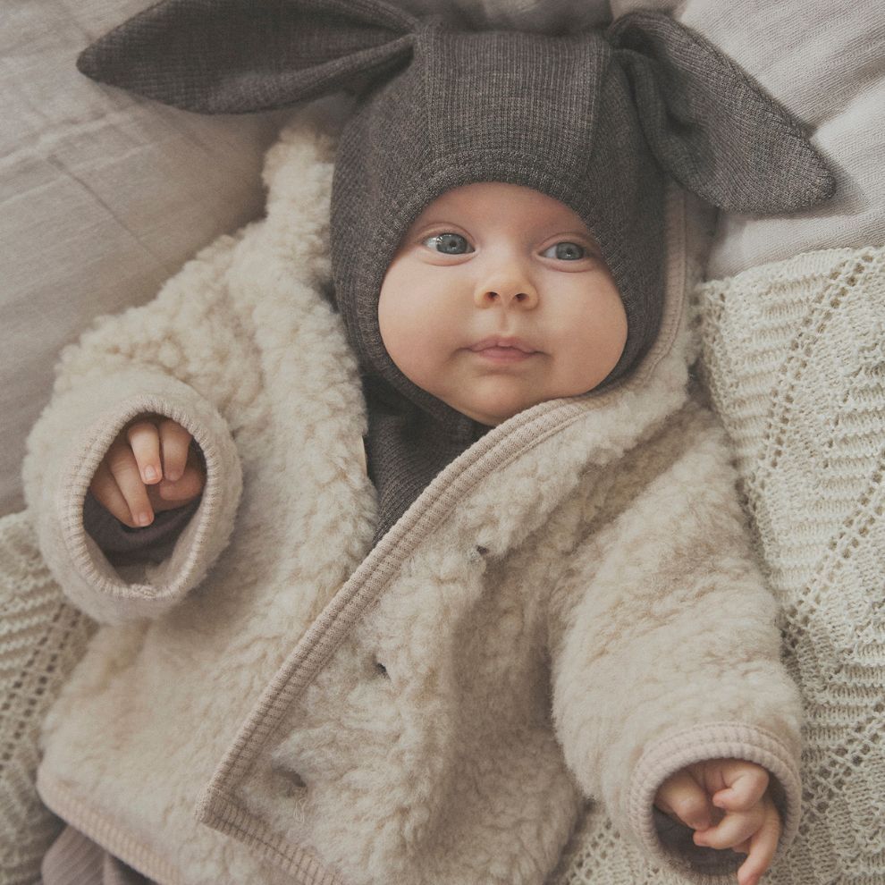 Teddy jasje Pixie - Wol - Cement/beige - Huttelihut baby