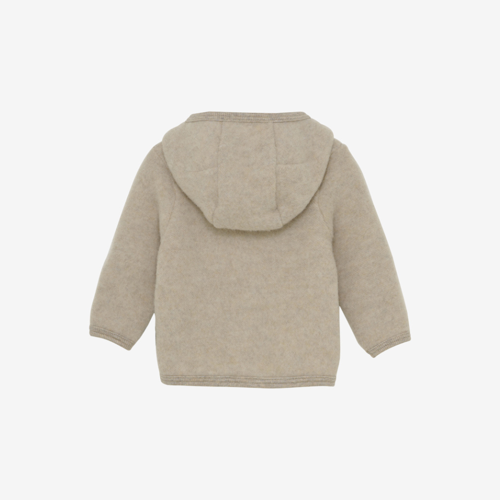 Fleece jasje - Merino wol fleece - Camel melange/beige - Huttelihut achter