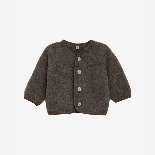 Jasje merino wol fleece - Brown melange/bruin - Huttelihutvoor