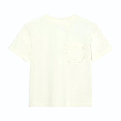 T-shirt - Biologisch katoen - Wit/Antique White - Huttelihut voorkant